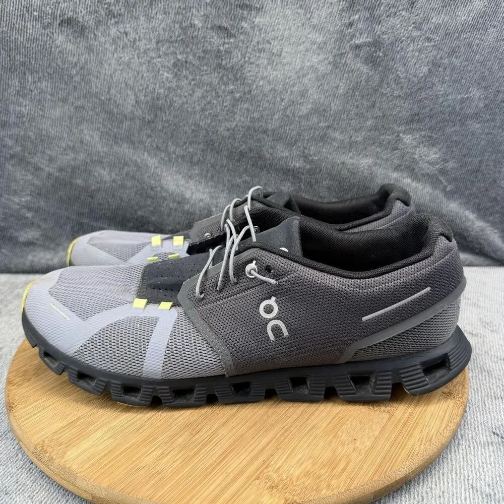 On Shoes Mens Size 12.5 Gray Yellow Mesh Running Athletic Sneakers Low Top